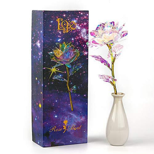 Gold Plated Eternal Colorful Rose